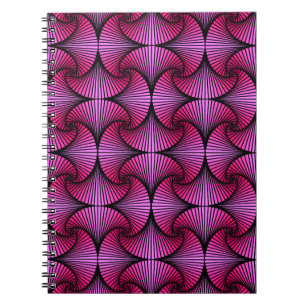 Graphic Geometric 3D Scallop Fan Pink Notizblock