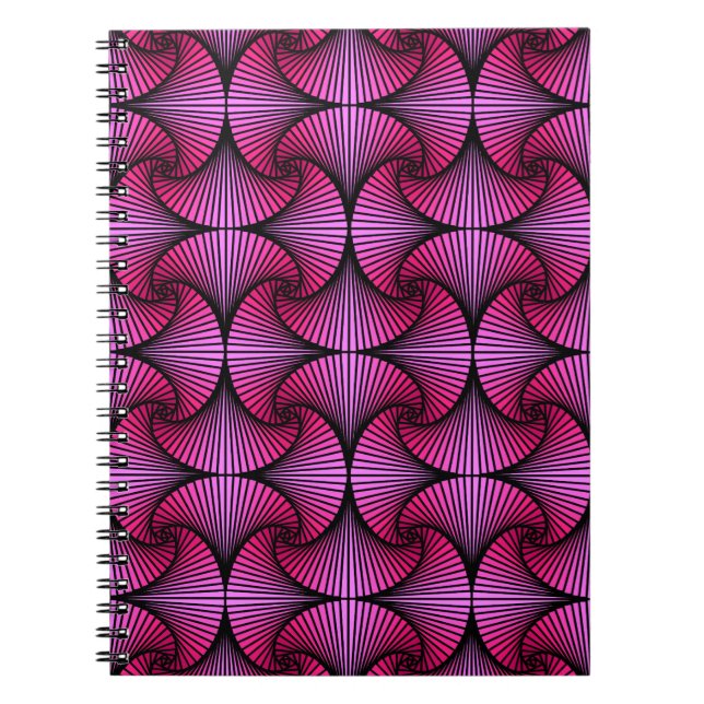 Graphic Geometric 3D Scallop Fan Pink Notizblock (Vorderseite)
