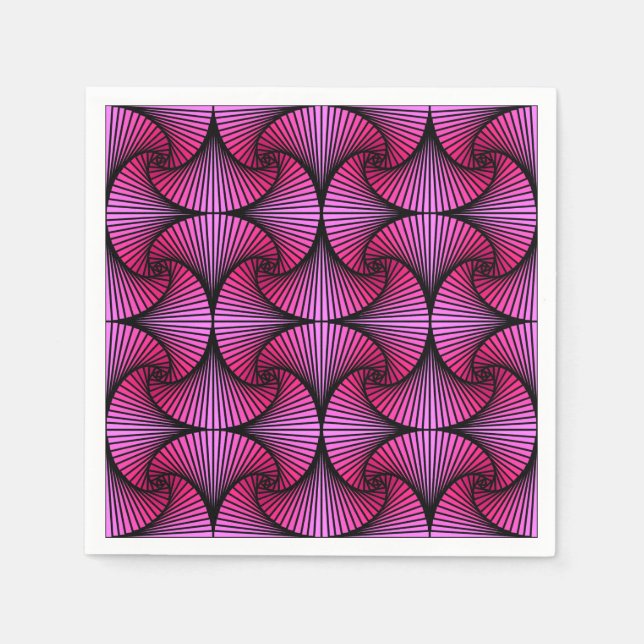 Graphic Geometric 3D Scallop Fan Pink Serviette (Vorderseite)