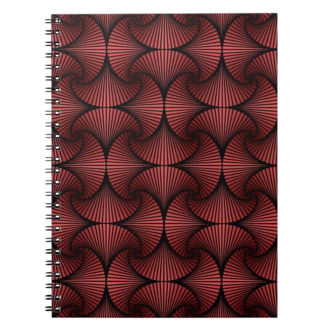 Graphic Geometric 3D Scallop Fan Red Notizblock (Vorderseite)