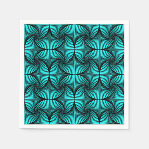 Graphic Geometric 3D Scallop Fan Türkis Serviette