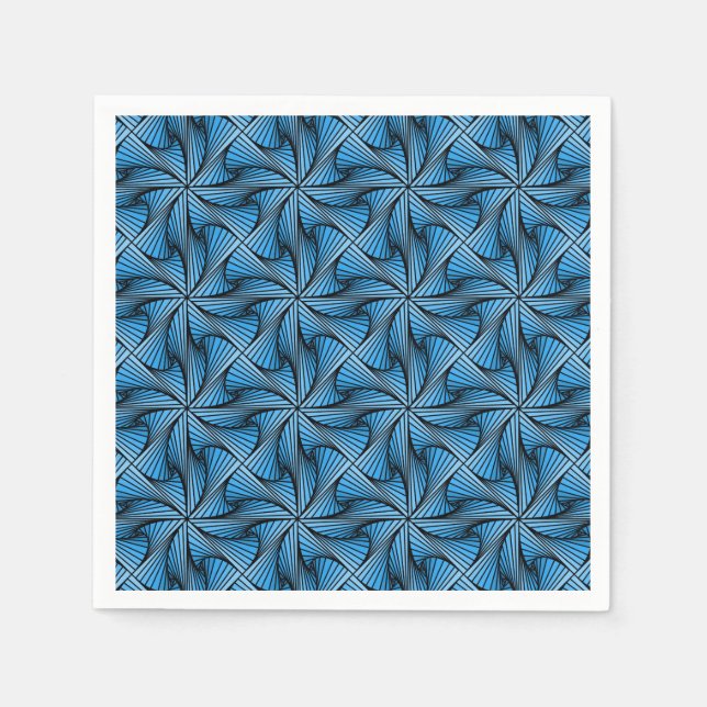 Graphic Geometric 3D Spiral Drehung Blau Serviette (Vorderseite)