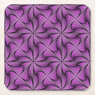 Graphic Geometric 3D Spiral Drehung Pink Rechteckiger Pappuntersetzer