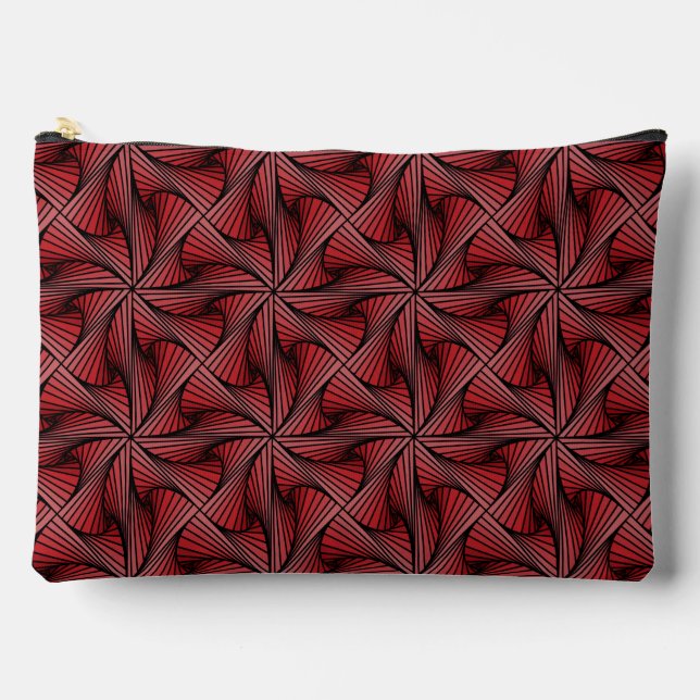 Graphic Geometric 3D Spiral Drehung Red Zubehörtasche (Vorderseite)
