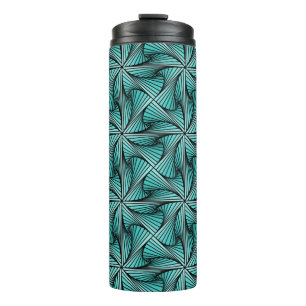 Graphic Geometric 3D Spiral Drehung Türkis Grün Thermosbecher