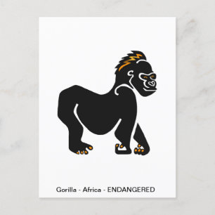 Graphic GORILLA - Ape - Primat - Wildtiere - Natur Postkarte