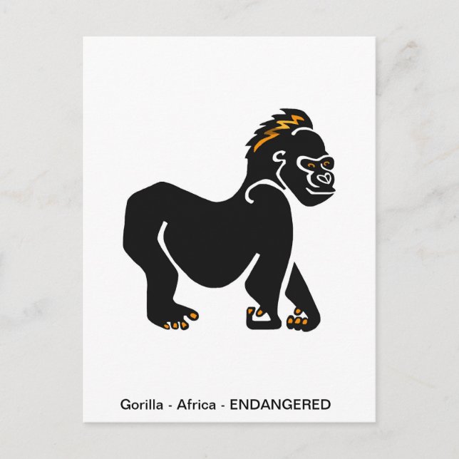 Graphic GORILLA - Ape - Primat - Wildtiere - Natur Postkarte (Vorderseite)