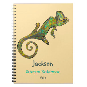 Graphic Green Lizard Namensschild der Schule Notizblock