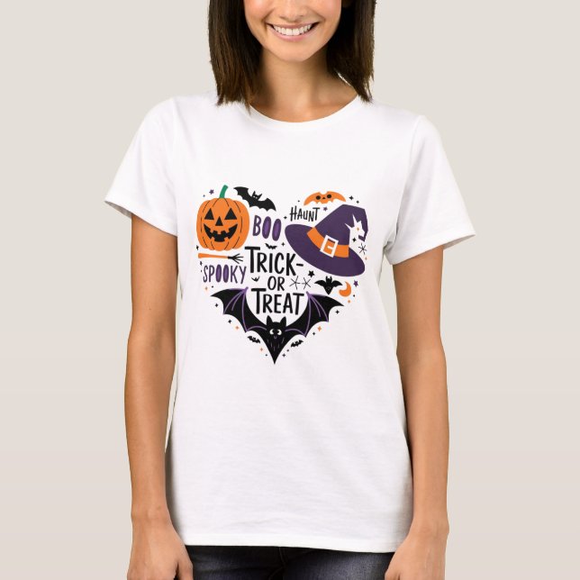 Graphic Halloween Tick or Leckerei T - Shirt (Vorderseite)
