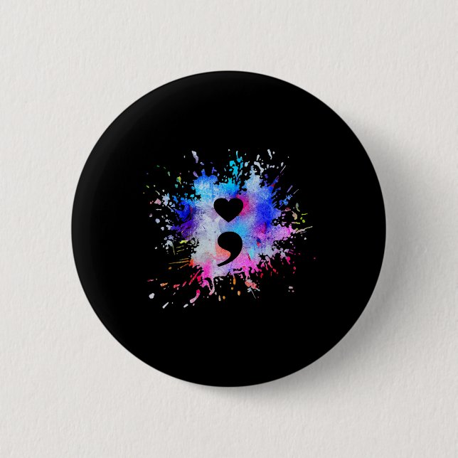 Graphic Heart Semicolon Symbol Button (Vorderseite)