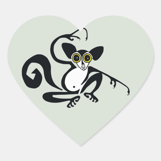 Graphic I Liebe AYE-AYES - Primat - lemur Herz-Aufkleber (Vorderseite)