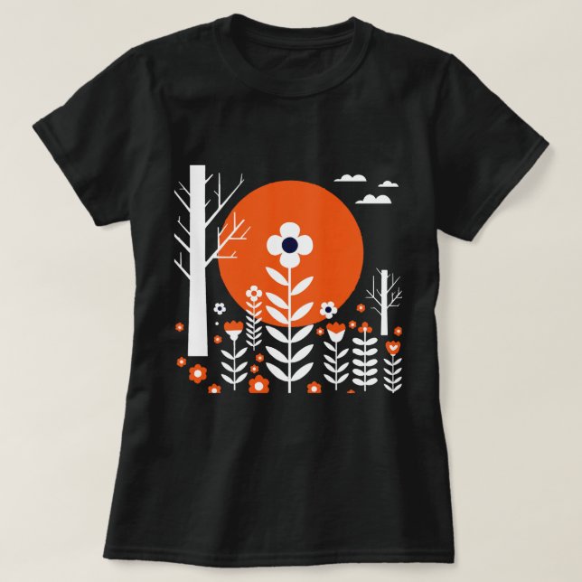 Graphic illustration of a night landscape T-Shirt (Design vorne)