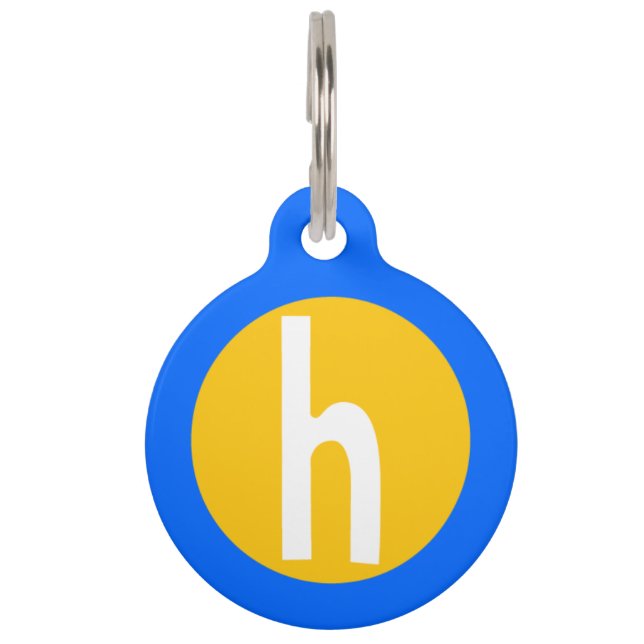 Graphic Lowercase Letter H Custom Initial Tiermarke (Vorderseite)