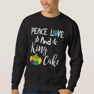 Graphic Mardi Gras Karneval Peace Liebe und King C Sweatshirt
