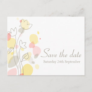 Graphic moderne Blume Blätter Save the Date Karte