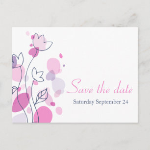 Graphic moderne Blume Blätter Save the Date Karte