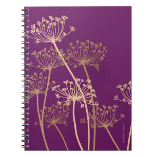 Graphic moderne Blume chervil lila Art Notebook Notizblock
