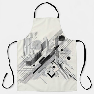Graphic Monochrome Line Schürze
