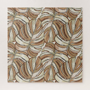 Graphic Monstera Blätter Tropical Design Puzzle