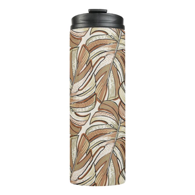 Graphic Monstera Blätter Tropical Design Thermosbecher (Vorderseite)
