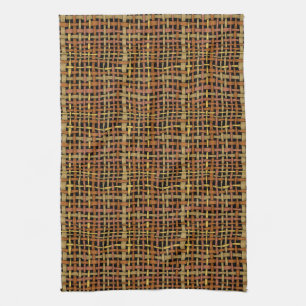 Graphic Natural look Woven Burlap Red Küchentuch