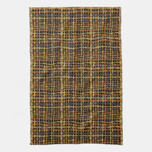 Graphic Natural look Woven Strings Black Küchentuch
