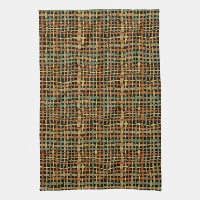 Graphic Natural look Woven Strings Green Handtuch (Vertikal)