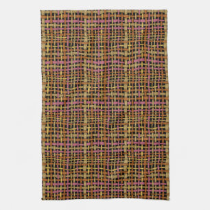Graphic Natural look Woven Strings Pink Küchentuch