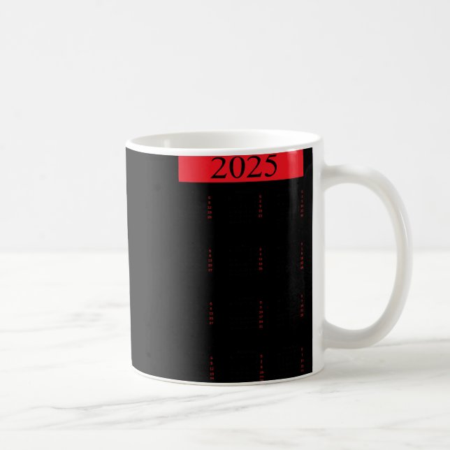 Graphic New Year 2025 Calendar With Holidays In Re Kaffeetasse (Rechts)