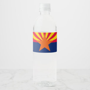 Graphic of a Dynamic Arizona State Flag Wasserflaschenetikett