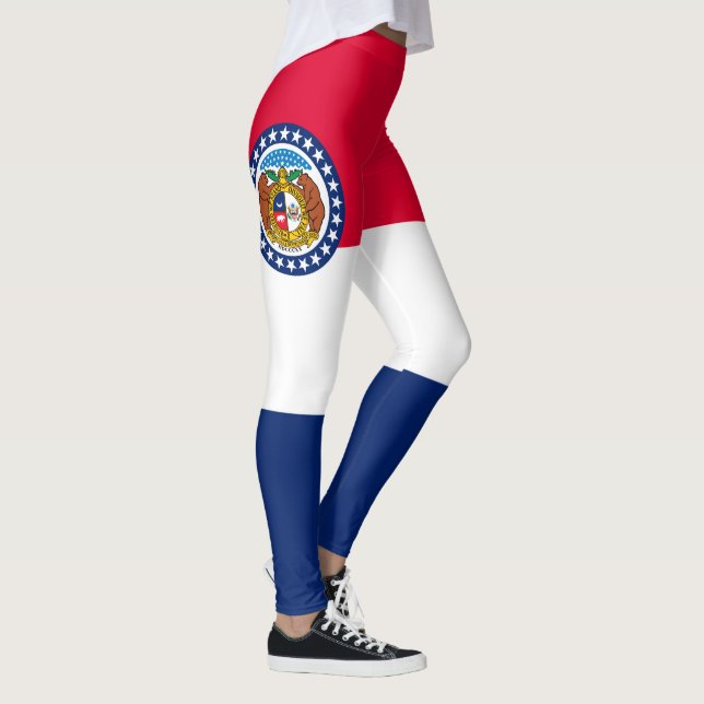 Graphic of a Dynamic Missouri State Flag Leggings (Rechts)