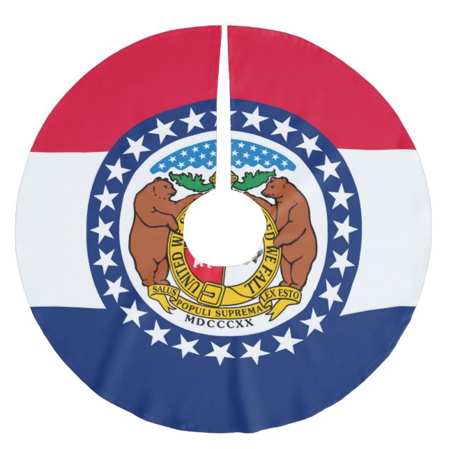 Graphic of a Dynamic Missouri State Flag Polyester Weihnachtsbaumdecke (Vorderseite)