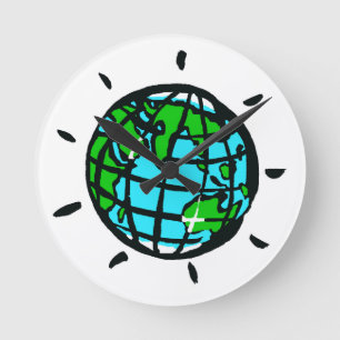 Graphic Planet EARTH - Wild World - Runde Wanduhr