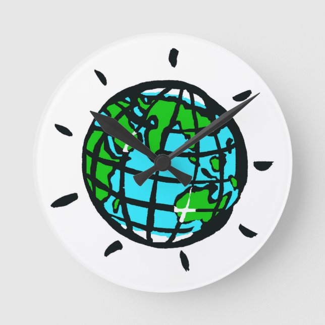 Graphic Planet EARTH - Wild World - Runde Wanduhr (Vorderseite)