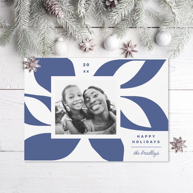 Graphic Poinsettia Foto Feiertagskarte (Von Creator hochgeladen)