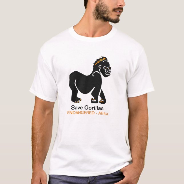 Graphic Rett GORILLAS - Wildlife warrior - T-Shirt (Vorderseite)