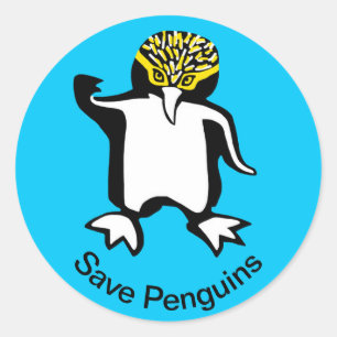 Graphic Rett PENGUINS - Wildlife - Blue Runder Aufkleber