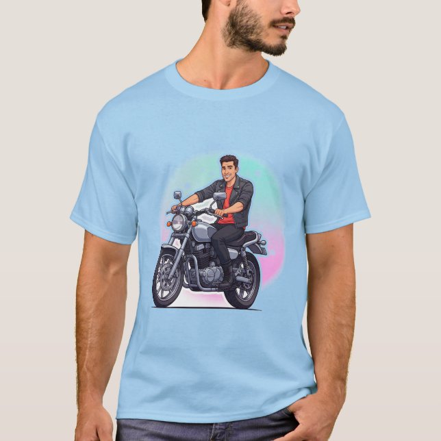 🎨 Graphic-Rider-Motorrad-Straßenkunst-Ausdruck  T-Shirt (Vorderseite)