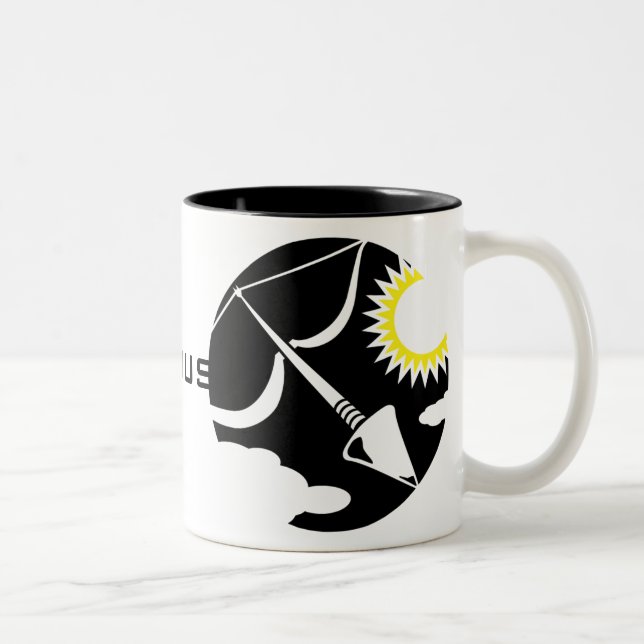 Graphic Sagittarius Bow and Arrow Zweifarbige Tasse (Rechts)