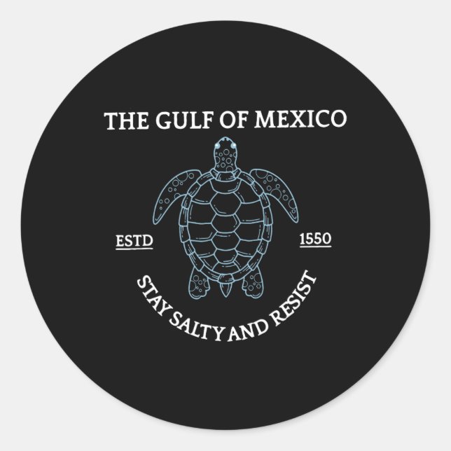 Graphic Sea Turtle Gulf of Mexico Est 1550 Runder Aufkleber (Vorderseite)