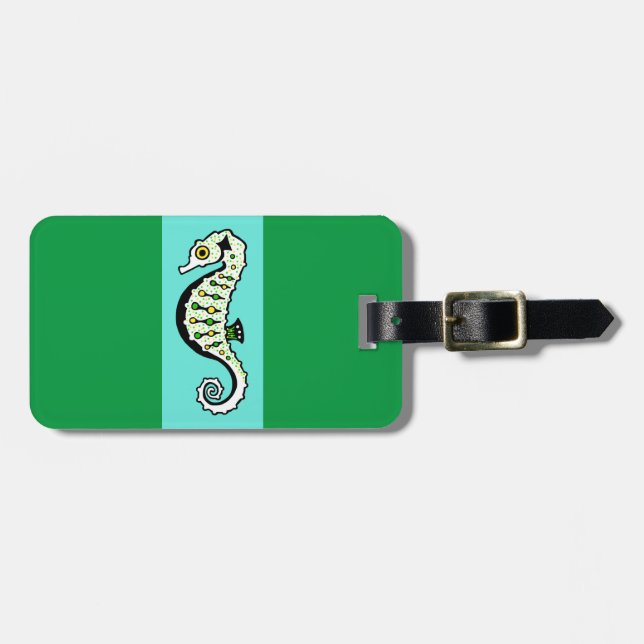Graphic SEEPFERD - Nautical - Green Gepäckanhänger (Vorderseite horizontal)