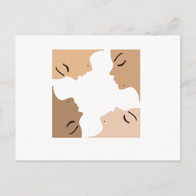 Graphic showing unity amongst beautiful women postkarte (Vorderseite)