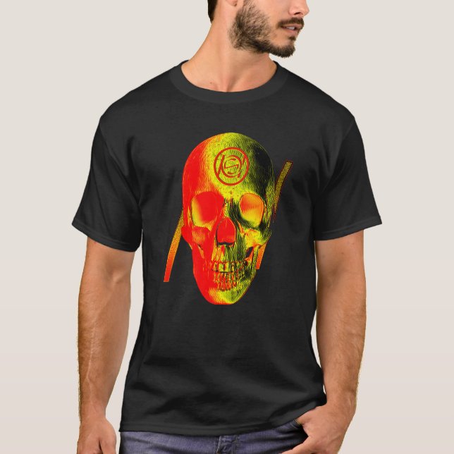 Graphic Skull Yellow Red T-Shirt (Vorderseite)