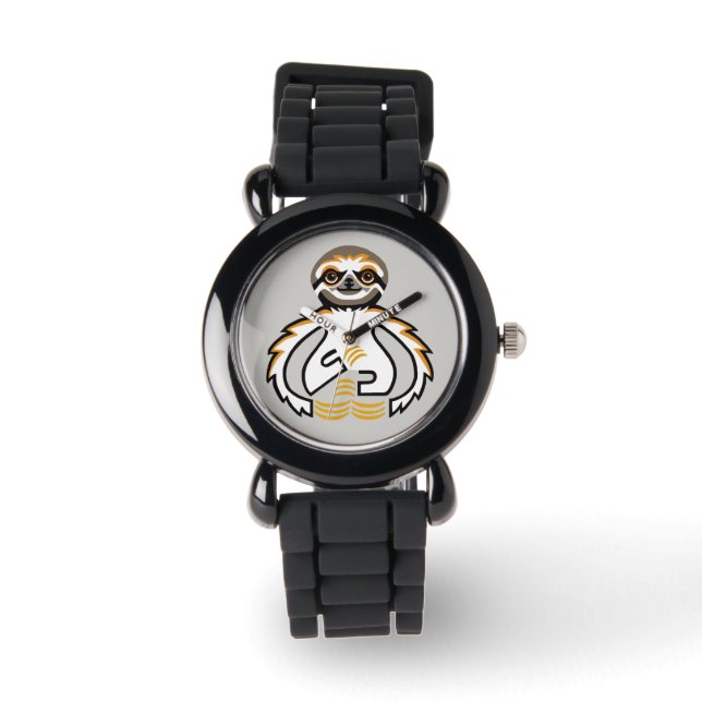 Graphic SLOTH -gefährdetes Tier - Armbanduhr (Vorderseite)