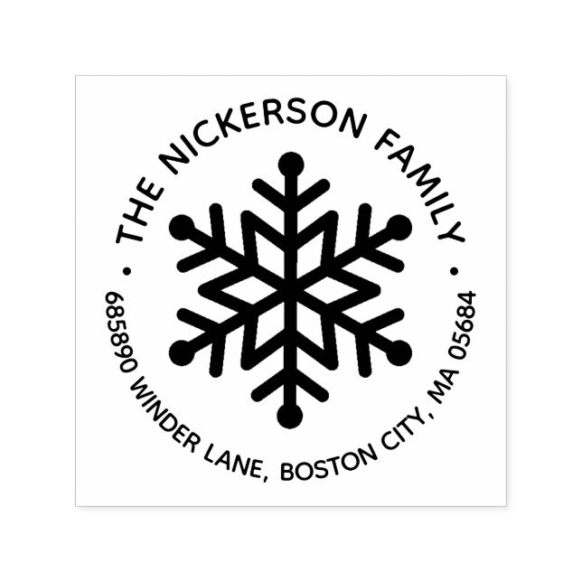 Graphic Snowflake Rücksendeadresse Permastempel (Design)