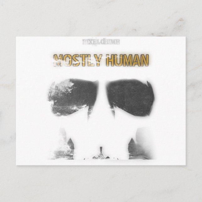 Graphic Stencil: Meist menschlich Postkarte (Vorderseite)