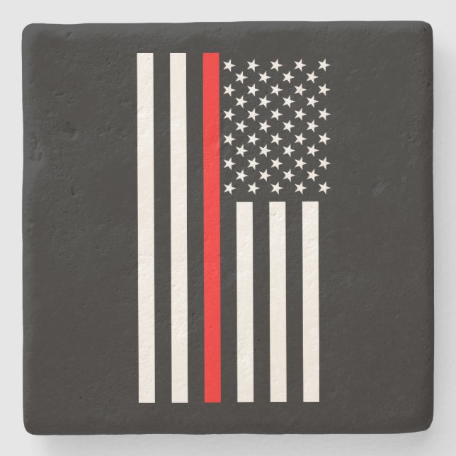 Graphic Thin Red Line Display US Flag on a Steinuntersetzer (Vorderseite)