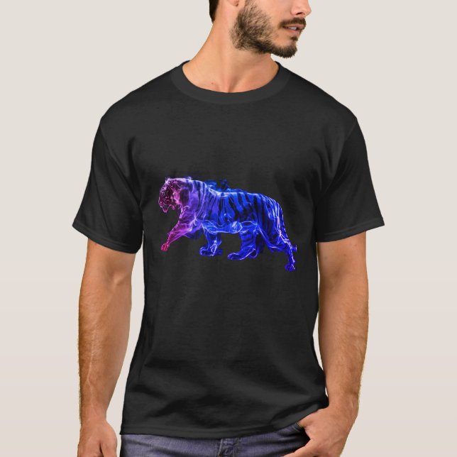 Graphic Tiger Images on a Short Sleeve T-Shirt (Vorderseite)