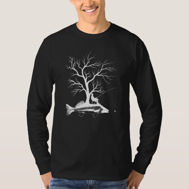 Graphic Tree Fishing Rod  Fish Walleye  1 T-Shirt (Vorderseite)