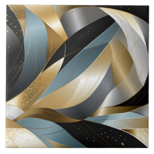 Graphic Vector Gold Black Silver Abstrakt Fliese